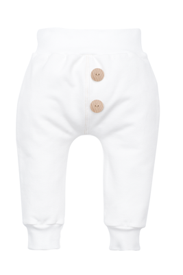 Spodnie niemowlęce dresowe "ROSES" Makoma biały