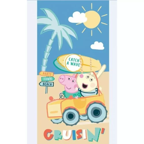 Ręcznik plażowy Peppa na plaży Setino niebieski