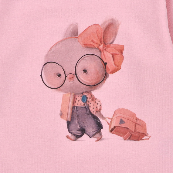 Lagarto Verde bluzka dla dziewczynki z długim rękawem różowa– modna, bawełniana, trwała