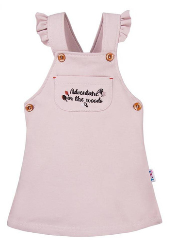 "Adventure" Ogrodniczka dla dziewczynki z nadrukiem Ewa Klucze - róż 