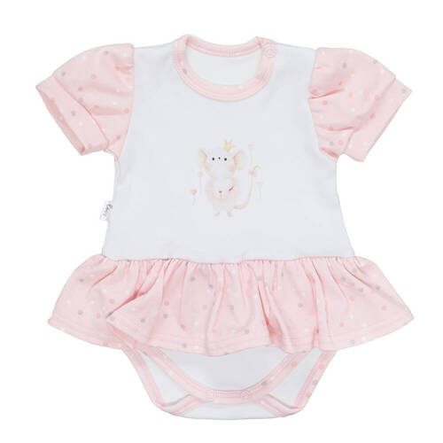 Body z falbanką Konfetti Martex różowy