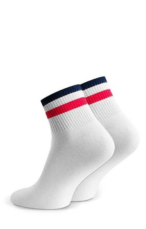 art.054 Sportowe Paski Skarpety Męskie Steven - 299 biały 