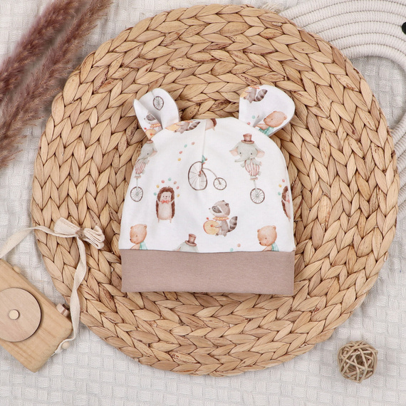 Nini Circus – niemowlęca czapeczka z bawełny organicznej, delikatna i przewiewna