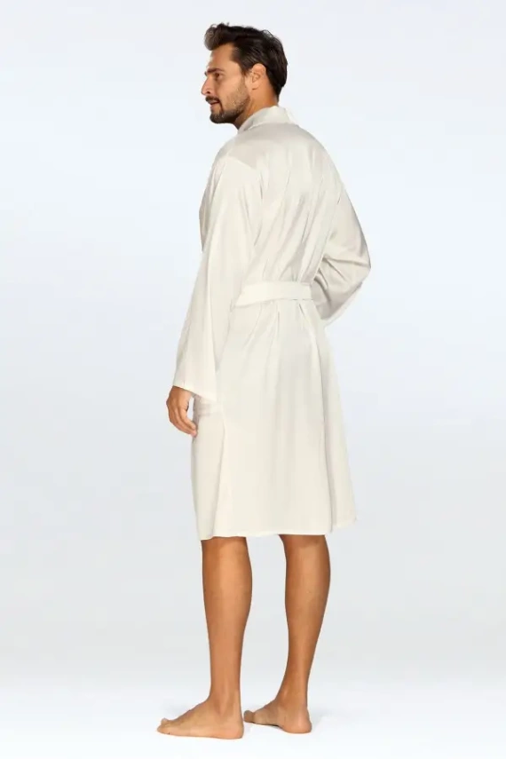 Szlafrok męski Lukas Dkaren - jasny ecru