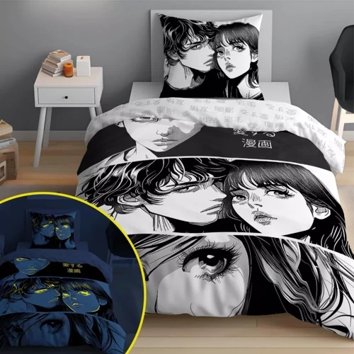 Pościel bawełniana świecąca w ciemności Anime Boy Girl Detexpol