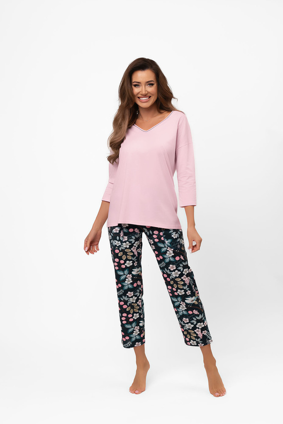 Marisal – stylowa piżama damska bawełniana 3/4 rękaw , 7/8 spodnie Italian Fashion