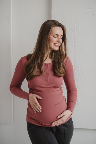 Bluzka ciążowa i do karmienia Tummy Milk&Love dusty cedar