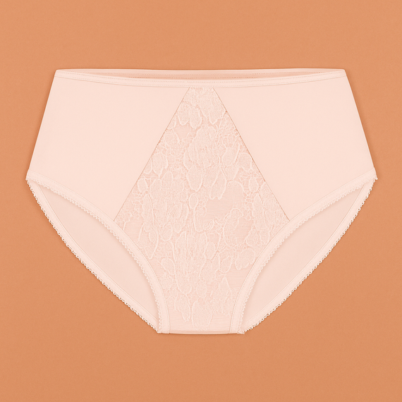 Figi damskie VF-435 Vena nude – z wysokim stanem i koronką