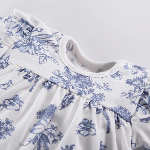 Sukienko-body z krótkim rękawem Botanic Eevi - biały druk