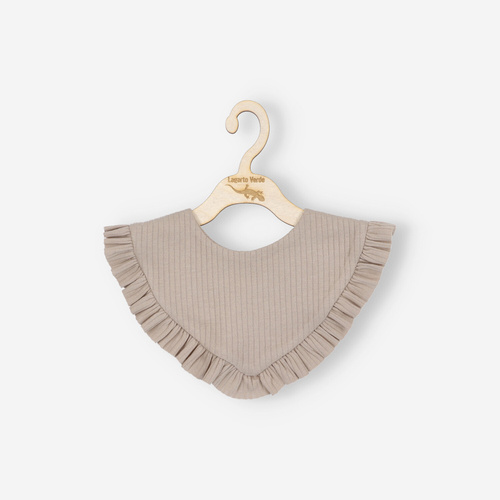 Apaszka chustka niemowlęca z dzianiny prążkowej Lagarto Verde - beżowy