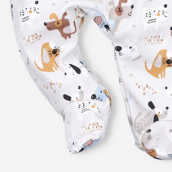 Półśpiochy z bawełny organicznej Psiaki Nini druk