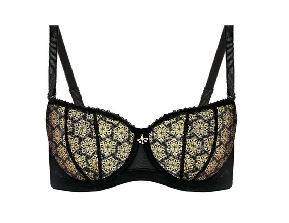 Biustonosz Balkonetka LV-B55 Glamour Le Vernis - czarny/złoty