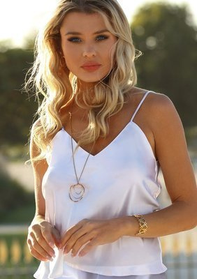 Top damski, wąskie ramiączko Karen DKaren - biały