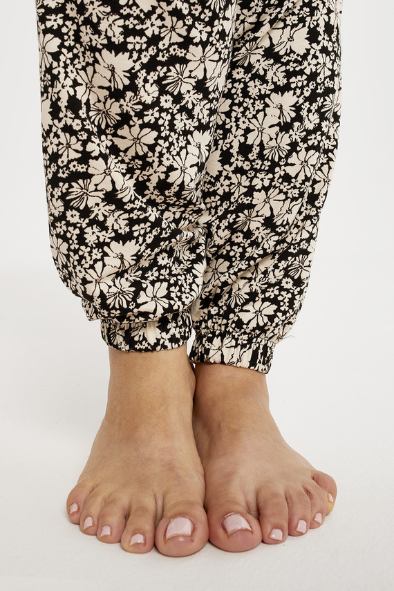 Piżama Damska długi rękaw, długie spodnie Gujana Italian Fashion - czarny/druk