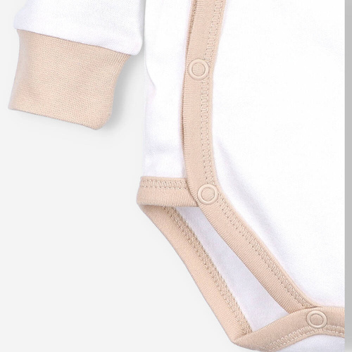 Body kopertowe z bawełny organicznej Turtles Nini ecru