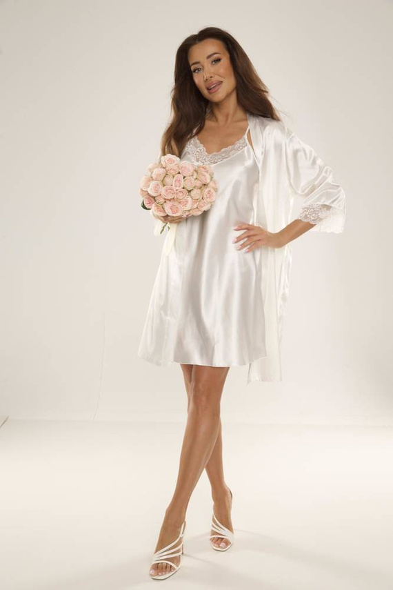 Koszula damska 679 Synthia De Lafense - perłowy