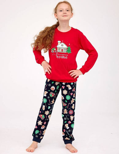 Piżama dziewczęca 592/175 594/175 Home  Cornette czerwony