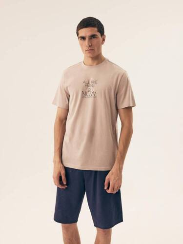 Piżama Męska 42632 Premium  Henderson - beżowy