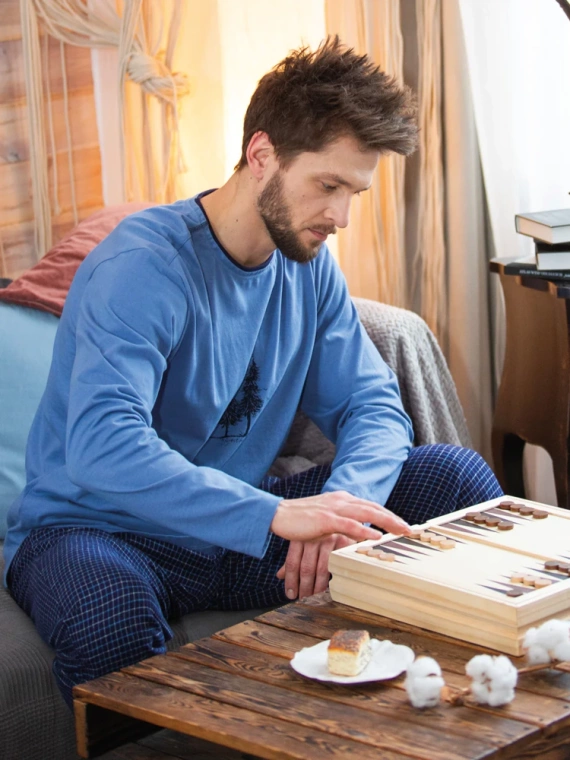 Piżama Męska MNS 458 Key - niebieski