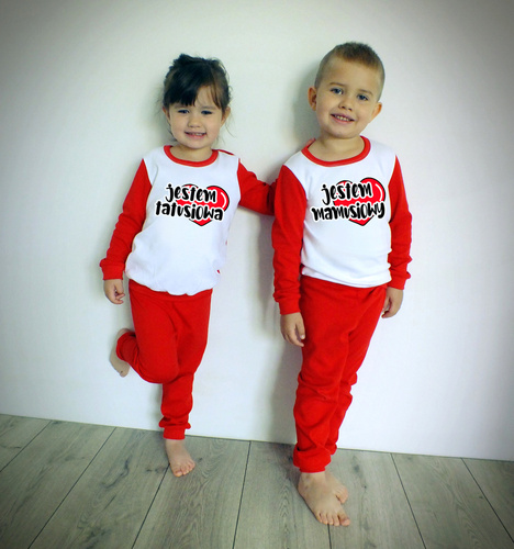 Piżamka na Walentynki dla dziewczynki "Jestem tatusiowa" Moocha czerwony 