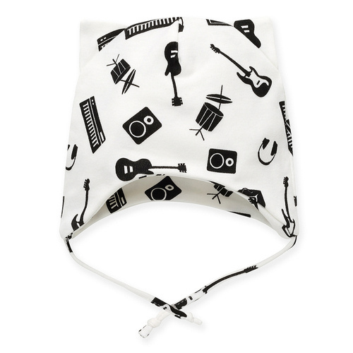 Czapka niemowlęca wiązana Lets Rock Pinokio - ecru