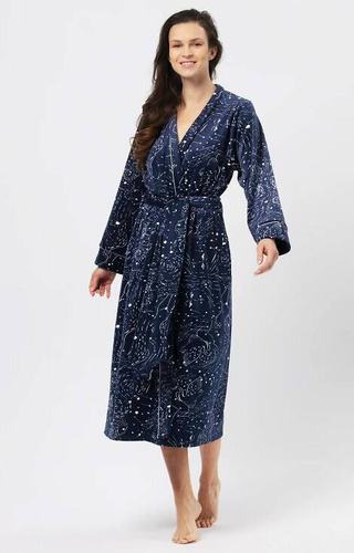 Długi Szlafrok Damski LGL 911  Key - niebieski