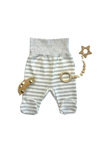 Mamatti PD14820 – półśpiochy niemowlęce w paski, szare, bawełniane