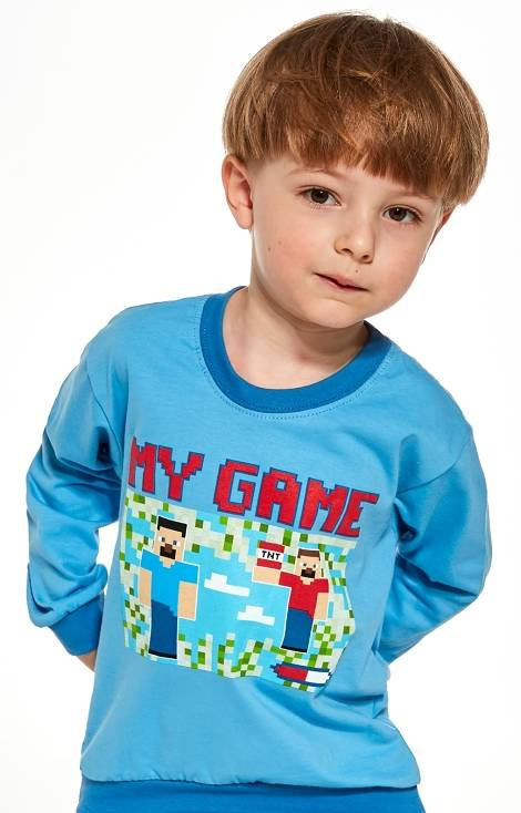 Piżama chłopięca 477/147 My Game Cornette - niebieski