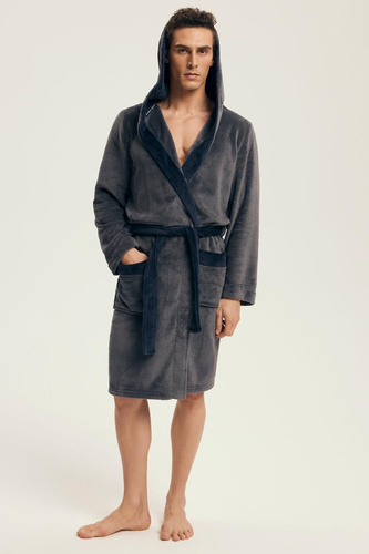 Henderson Natch 43377 – szlafrok męski z kapturem, ciepła dzianina, stylowy i wygodny