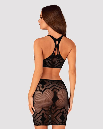 K101 Top&Skirt Komplet Obsessive czarny 