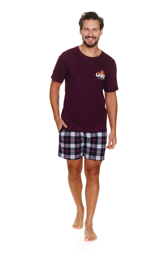 PMB.7201 Piżama Męska Doctor Nap - burgundy