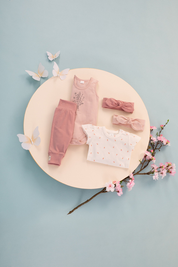 Body dla dziewczynki na ramiączkach Summer Mood Pinokio - róż