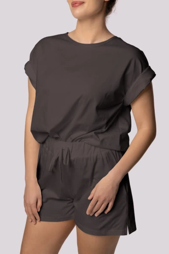 Piżama damska Bliss shortsleeve Mona grafitowy 