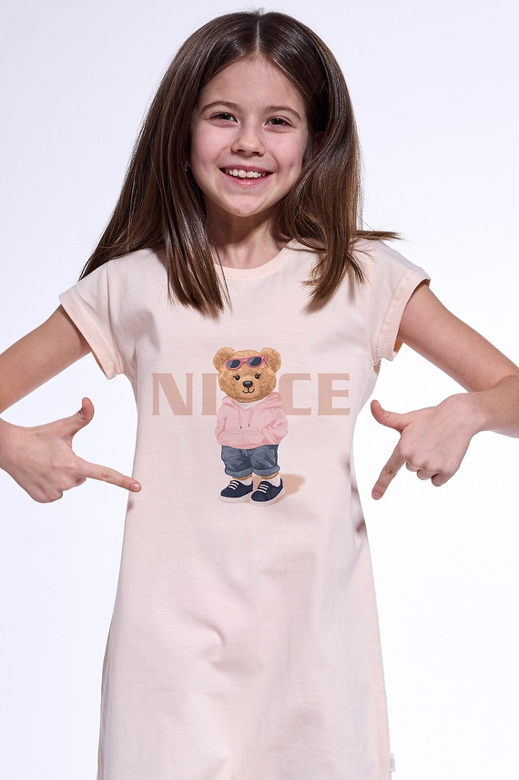 Koszula dziewczęca 493/113, 494/113 Nice 2 Cornette - brzoskwiniowy