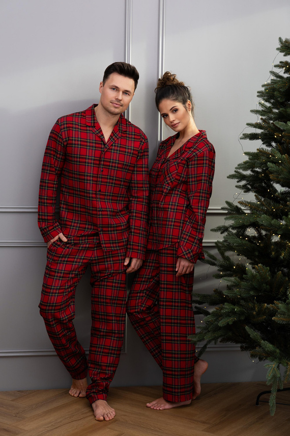 Sensis Dayana – damska piżama z flaneli bawełnianej, rozpinana