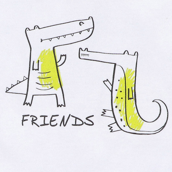 T-shirt z bawełny organicznej Crocodiles Nini biały