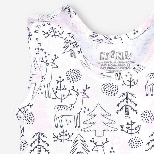 Śpiochy z bawełny organicznej Jelonki Nini druk