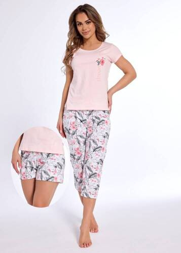 Piżama damska trzyczęściowa 665/311 Dreaming Cornette różowy