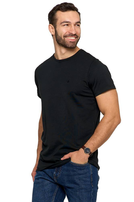 T-shirt męski OTS1500-003 Moraj - czarny