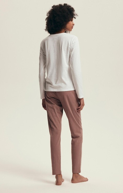 Bawełniana piżama damska Henderson Delanie 43701 – koszulka dł. rękaw + spodnie