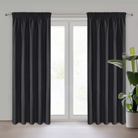 Zasłona na taśmie Rita Eurofirany czarny