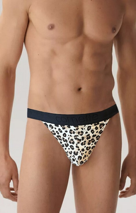 Cornette High Emotion 917/164 – męskie stringi w panterkę, bawełna