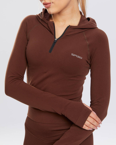 Bluza sportowa damska Adapt Spaio coffee