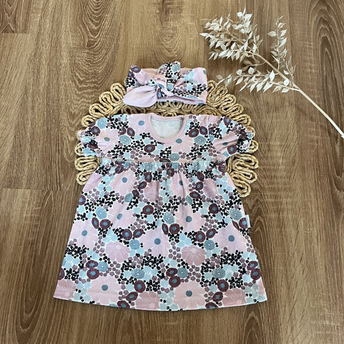 Sukienka z krótkim rękawem SK11132 Kwiaty Mamatti