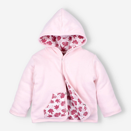 Kurtka ocieplana Wesoła Panda z bawełny organicznej Nini różowy