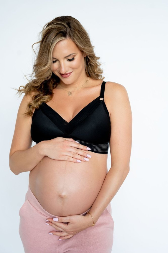 Usztywniany biustonosz do karmienia LoveMe Black Momtobe czarny