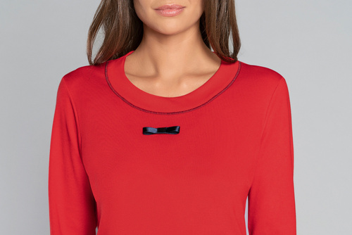 Piżama Damska długi rękaw, długie spodnie Izera Italian Fashion - czerwony/druk 