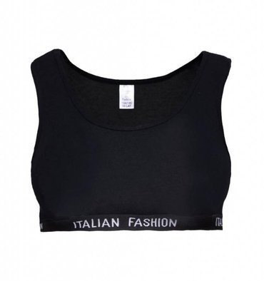 Stanik dziewczęcy, szerokie ramiączko Nikola Italian Fashion- czarny