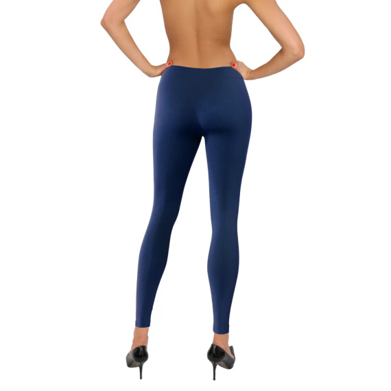 Legginsy Long bezszwowe kryjące długie Sesto Senso granatowy