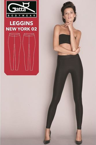 Legginsy New York 02 44123 Gatta – Czarne Matowe Legginsy z Imitacji Skóry, Kryjące i Modelujące